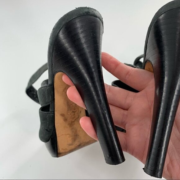 Via Spiga Womens platforms size 8 gray suede strappy cage chunky - Picture 10 of 14